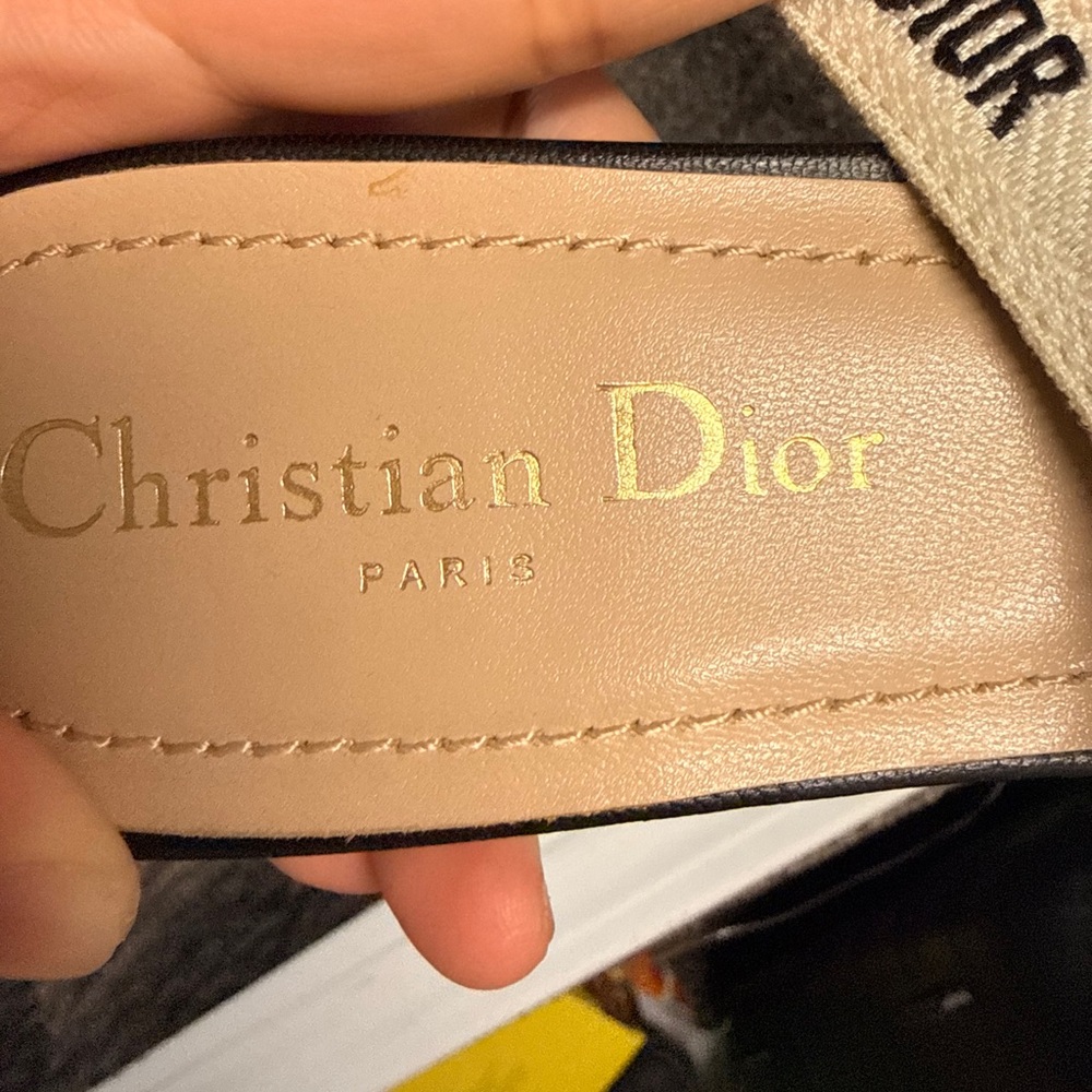 Dior Black and Cream J'Adior Slingback Flats - Picture 6 of 14